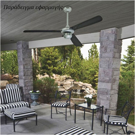 Eurolamp Ανεμιστήρας Οροφής 130cm με Φως Καφέ / Ασημί