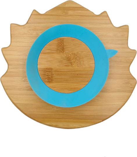 Baby Cloud Feeding Set Hedgehog made of Bamboo with Non-Slip Base Blue 3pcs