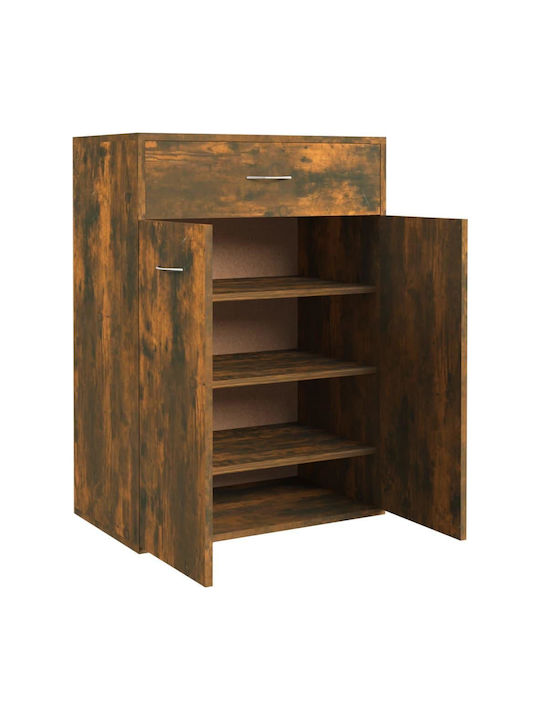 Holz Schuhschrank mit 4 Regalen Gelb L60xW35xH84cm