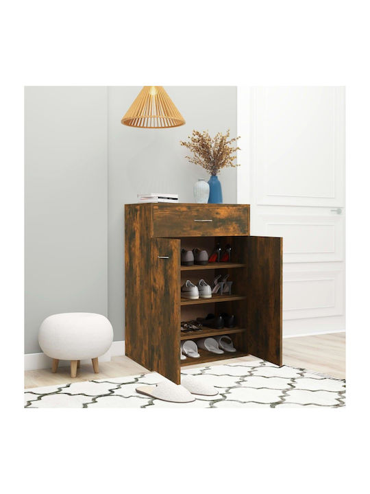 Holz Schuhschrank mit 4 Regalen Gelb L60xW35xH84cm