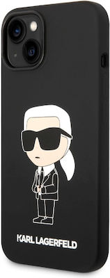 Karl Lagerfeld Ikonik NFT Logo Задна корица Силикон Черно (iPhone 14) KLHCP14SSNIKBCK