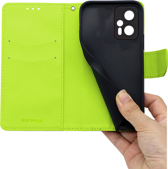 Sonique Trend Портмоне Изкуствена кожа Dark Blue / Acid Green (Poco X4 GT 5G)