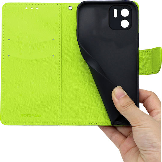 Sonique Trend Wallet Δερματίνης Σκούρο Μπλε / Λαχανί (Redmi A1 / A2)