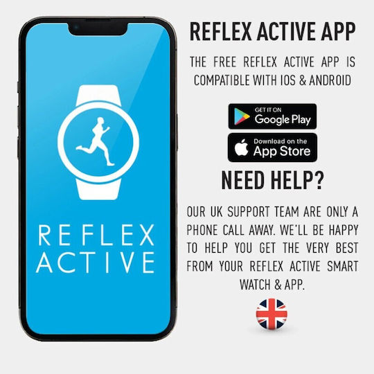 Reflex Active Series 06 Stainless Steel 36mm Smartwatch with Heart Rate Monitor (Brown)