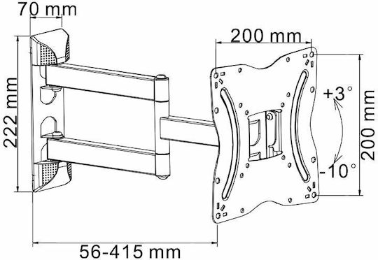 Cabletech DM-0214 DM-0214 Suport TV de perete cu braț până la 42" și 30kg