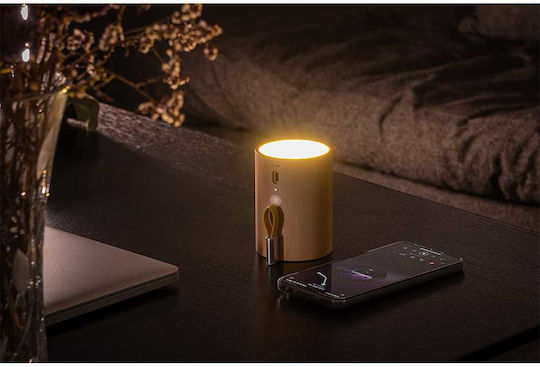 Gingko Drum Light Boxă Bluetooth 5W cu Durată de Baterie până la 8 ore Natural Beech