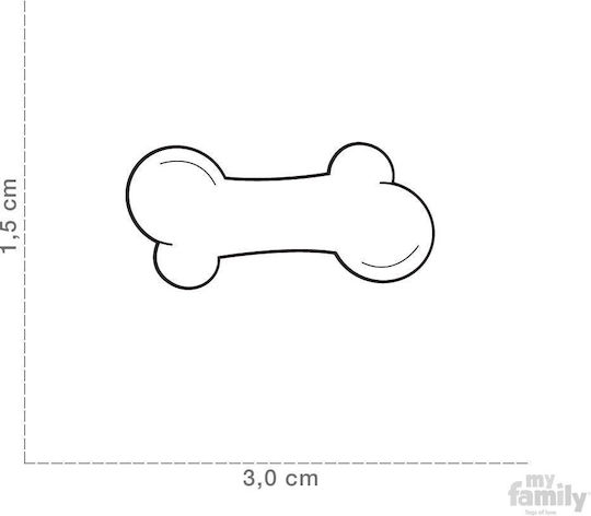 My Family Chic Hunde-Identifikationsmarke Knochen Rosa Metallisch Klein 3x1.5cm Personalisierung