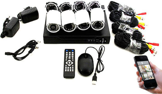 Factory Überwachungssystem 8 Kameras Kameras Überwachungskamera mit Rekorder DVR