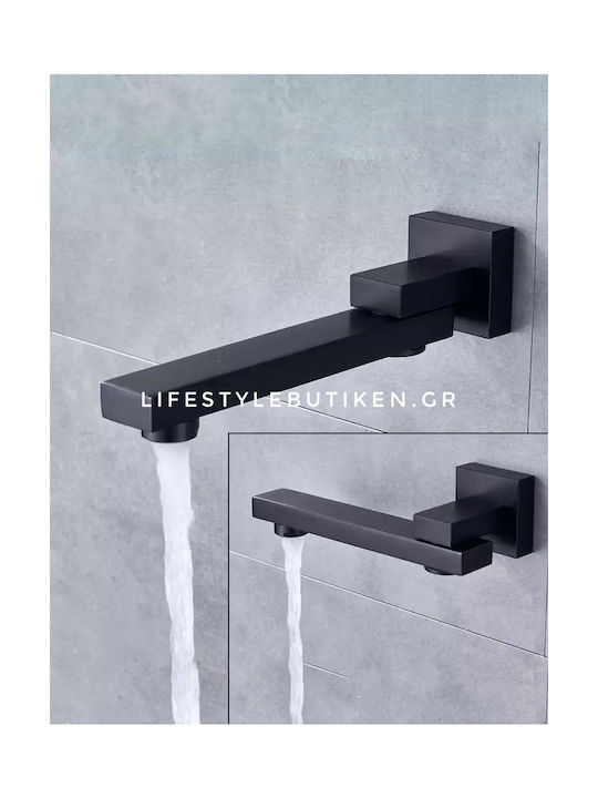 Naron Built-in Mixer, Hand Shower & Shower Head Set for Shower 3 Exits Black