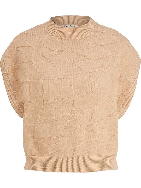 Winter Women's Sleeveless Beige Tunic