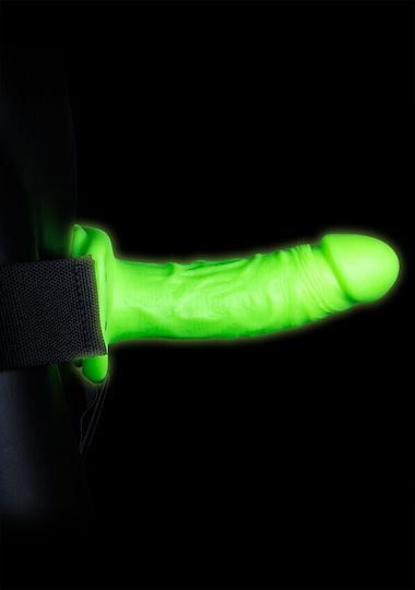 Shots Ouch Realistic Glow In The Dark Strap Ons with Dildo 7cm in Green Colour