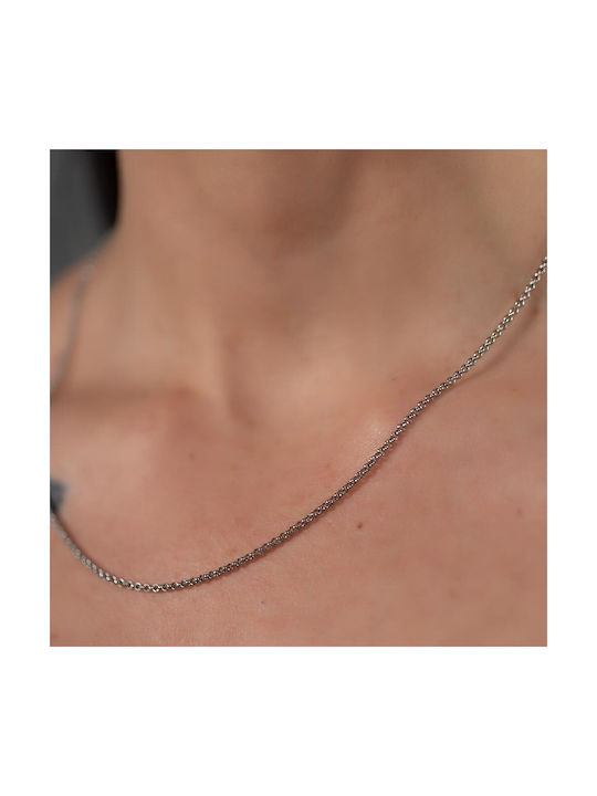 Neck Chain Rolo made of Steel in Silver color