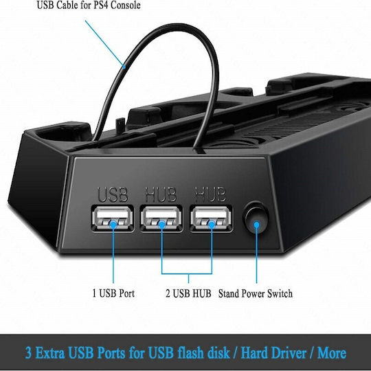 Dobe Ladestation Für 2 Controller PS4 Schwarz 22037-010-00-06