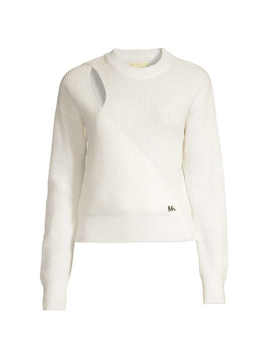 Women's Long Sleeve Sweater Woolen White