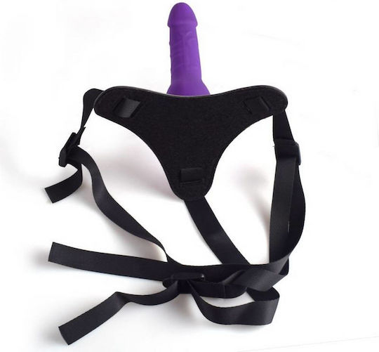 Toyz4lovers Real Safe Naughty Games Harness με Dildo 14cm σε Μωβ Χρώμα
