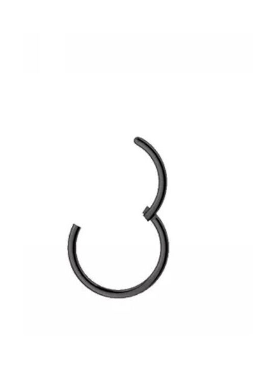 Steel under allergic earring black 12mm hoop