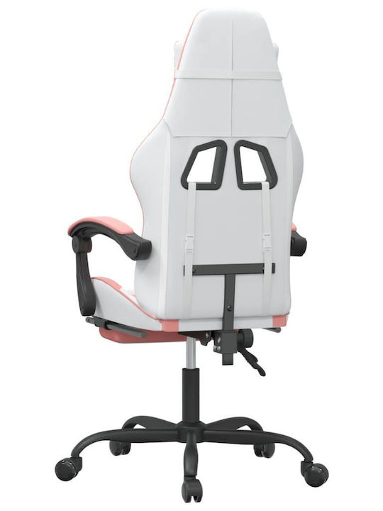 vidaXL 349588 Gaming Stuhl mit Fußstütze White / Pink