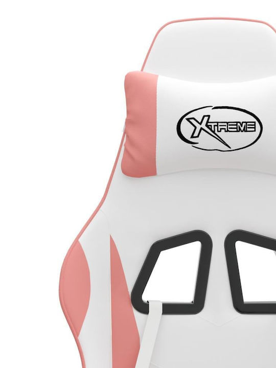 vidaXL 349588 Gaming Stuhl mit Fußstütze White / Pink