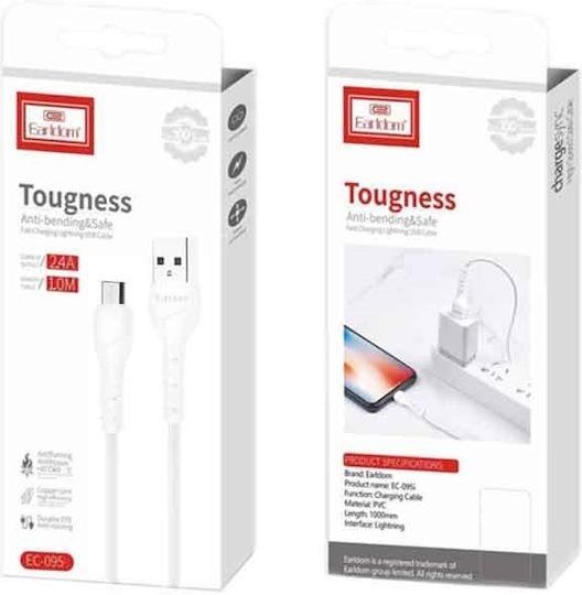 Earldom EC-095M Regulär USB 2.0 auf Micro-USB-Kabel Weiß 1m 1Stück
