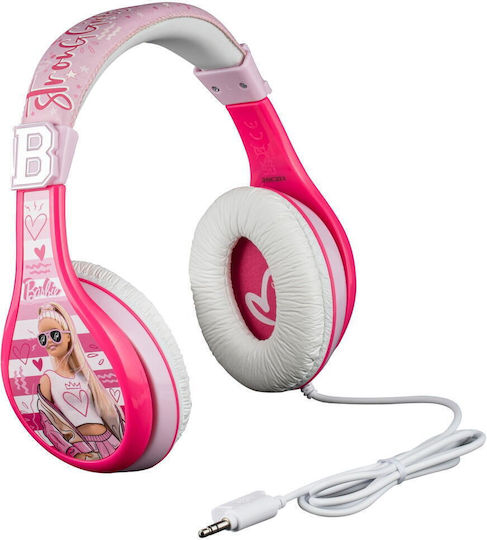eKids Barbie Жични Over Ear Слушалки White / Pink