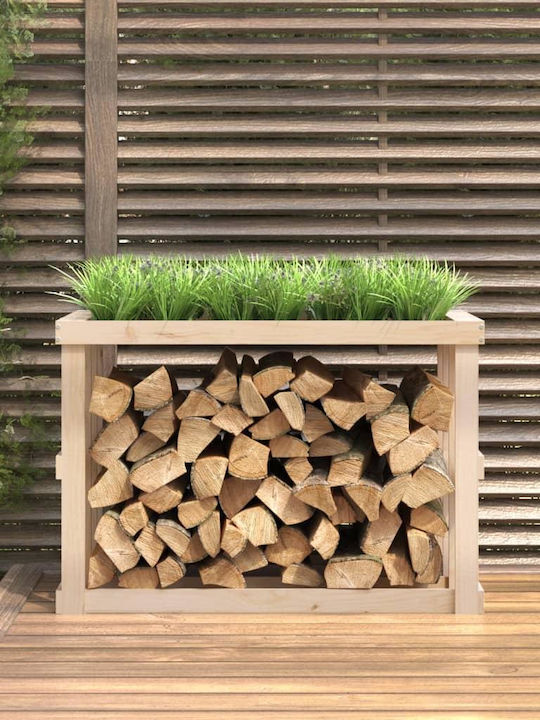 vidaXL Μεταλλικό Κουτί Αποθήκευσης Ξύλων 108x52x74cm Καφέ