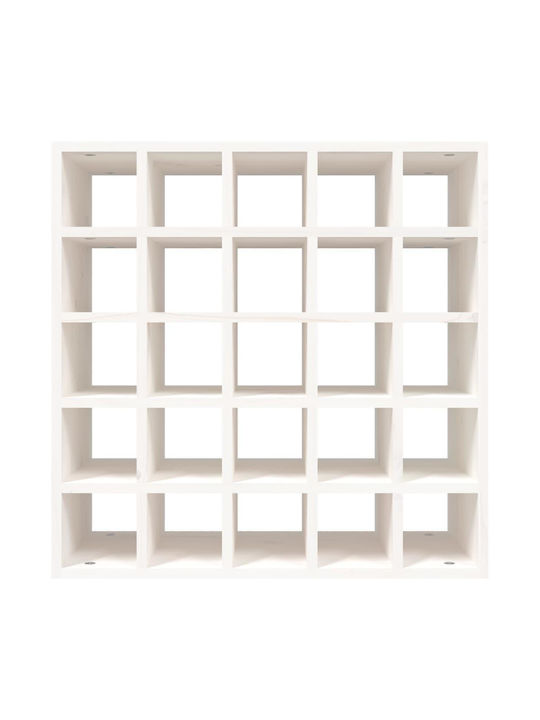 vidaXL Freistehend Flaschenhalter Hölzernes für 25 Flaschen White 56x25x56εκ.