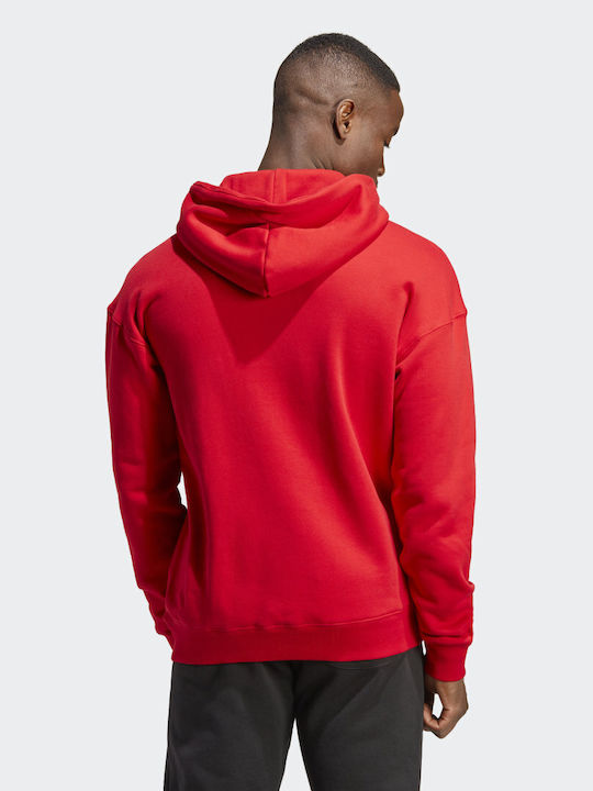 Adidas Men's Sweatshirt with Hood & Pockets Better Scarlet