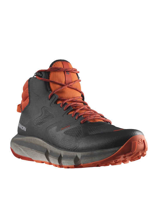 Salomon Predict Hike Mid GTX Herren Wanderstiefel Wasserdicht mit Gore-Tex Membran Black / Burnt Ocher