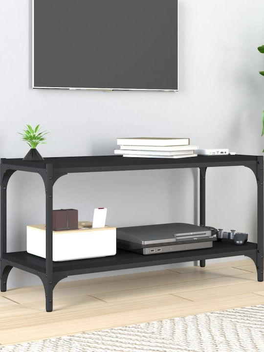 Metal / Particle Board TV Furniture Black L80xW33xH41cm