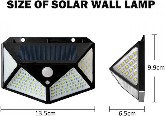 Wall Mounted Solar Light Cold White 6000K with Motion Sensor