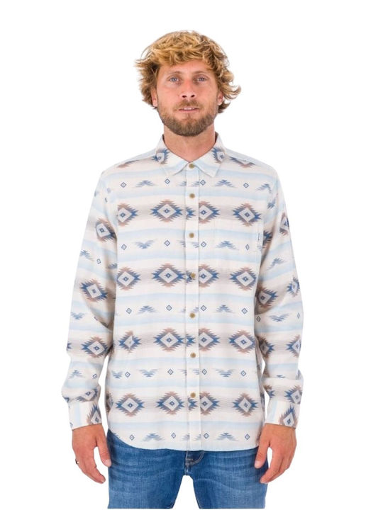 Langärmlig Flanell Hemd Beige