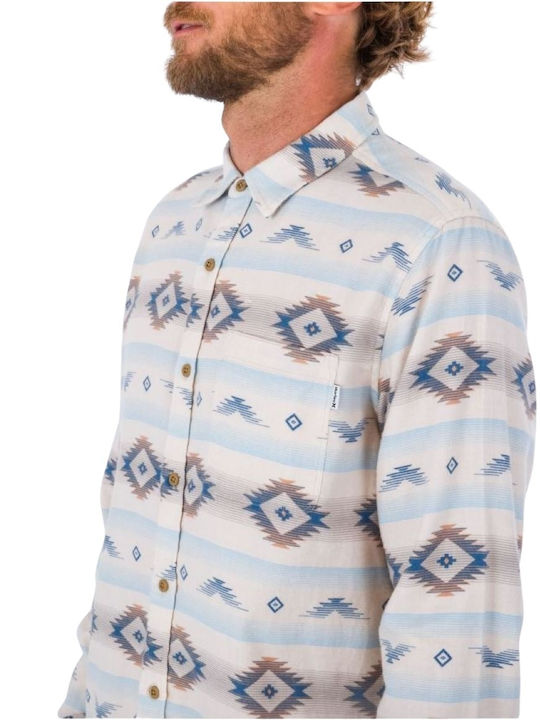 Langärmlig Flanell Hemd Beige