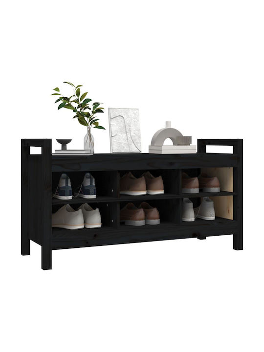 Shoe Organizer with 2 Shelves Black 110x40x60cm