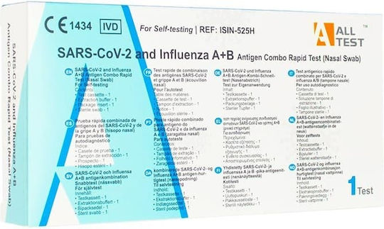 All Test SARS-Cov-2 & Influenza A+B 1pcs Self-Diagnostic Test for Rapid Detection Antigens with Nasal Sample