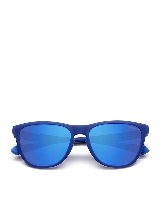 Polaroid Unisex Sunglasses with Blue Plastic Frame and Blue Polarized Mirror Lens PLD2133/S ZX9/5X