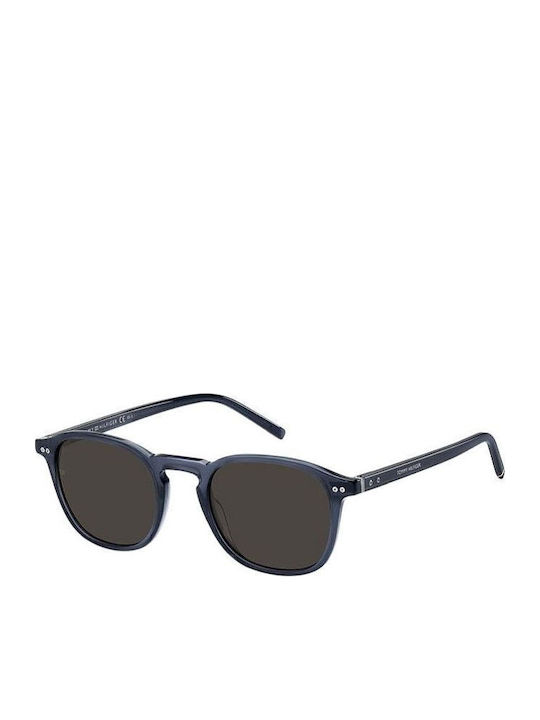 Tommy Hilfiger Unisex Γυαλιά Ηλίου με Navy Μπλε Κοκκάλινο Σκελετό και Γκρι Ντεγκραντέ Φακό