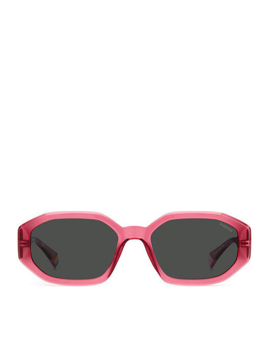 Polaroid Damen Sonnenbrille mit Rosa Kunststoff Gestell und Gray Polarisiert Linse PLD6189/S 35J/M9