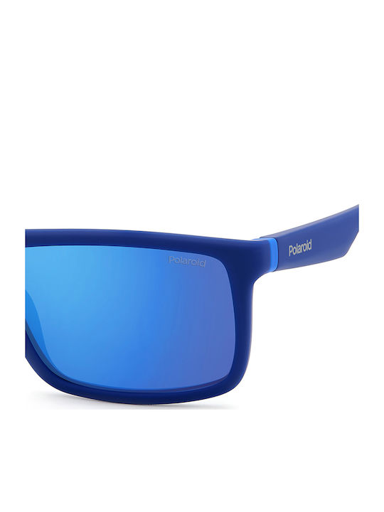 Polaroid Unisex Sunglasses with Blue Plastic Frame and Blue Polarized Mirror Lens PLD2134/S ZX9/5X