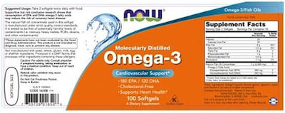 Now Foods Molecularly Distilled Omega 3 Fischöl 1000mg 30 Softgels