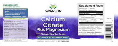 Swanson Calcium Citrate Plus Magnesium 150 capace