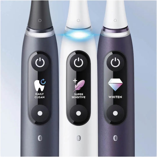 Oral-B iO Series 8N Ηλεκτρική Οδοντόβουρτσα με Χρονομετρητή, Αισθητήρα Πίεσης και Θήκη Ταξιδίου White Alabaster