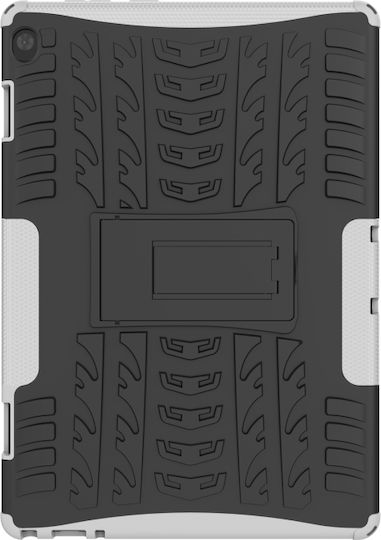 Back Cover Textură Anvelopă Durabilă Albă (Lenovo Tab M10 10,1")