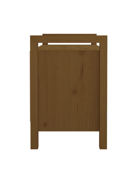 Entry Furniture with Shoe Rack & Bench Honey Brown 80x40x60cm