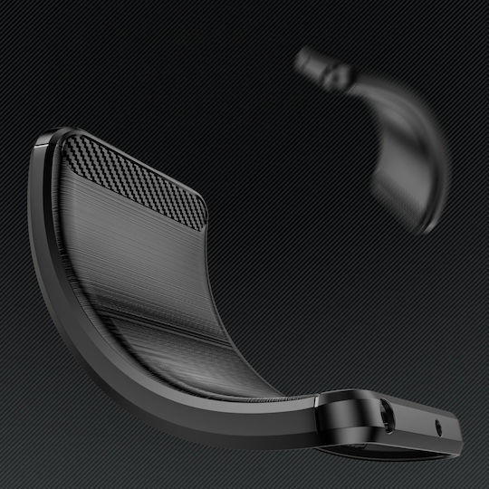 Hurtel Carbon Umschlag Rückseite Silikon Schwarz (Realme C33)