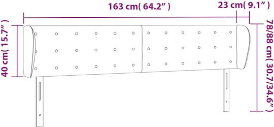 vidaXL Табла За Легло Текстил Тъмносив 163x88см