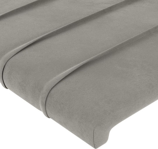 vidaXL Fabric Bed Headboard Light Gray 100x78cm