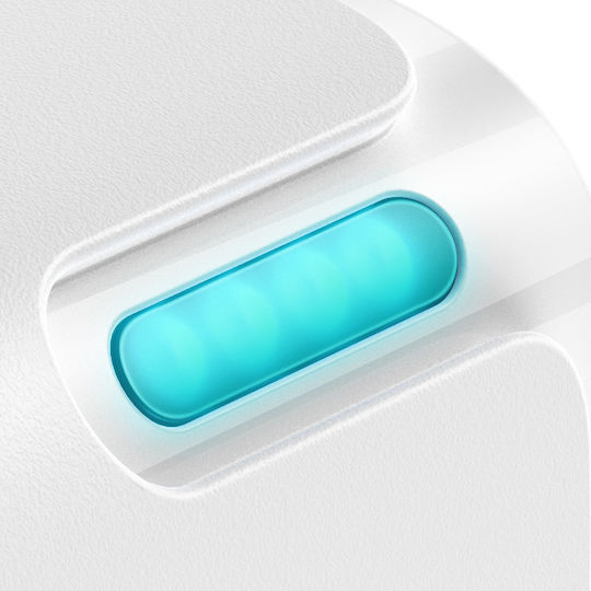 Baseus Ladegerät GaN mit USB-A Anschluss und 2 USB-C Anschlüsse und Kabel USB-C - USB-C 140W Weißs (Gan5)