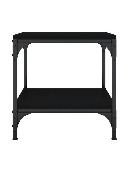 Square Side Table Wooden Black 2pcs M40xL40xH40cm