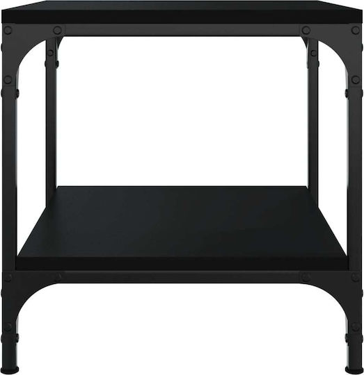 Quadratischer Beistelltisch Holz Schwarz 2Stück M40xB40xH40cm
