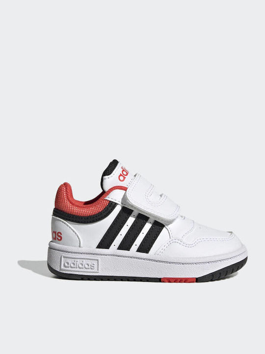 Hoops 3.0 CF Kids Sports Shoes with Hoop & Loop Closure White